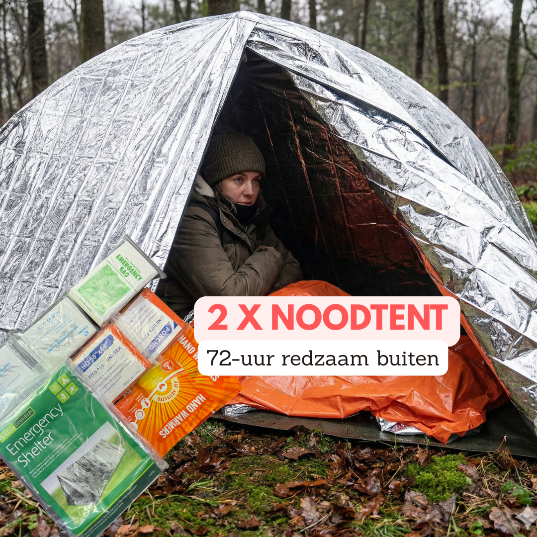 Noodpakket (72 uur) compleet voor 2 personen (inclusief waterfilter en noodradio) 150+ items