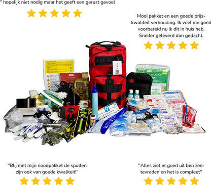 Noodpakket (72 uur) compleet voor 2 personen (inclusief waterfilter en noodradio) 150+ items